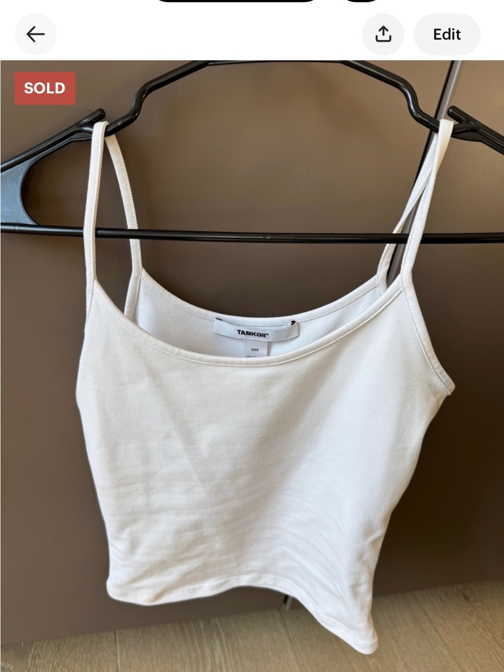 Tankfarm White Spaghetti-Strap Crop Tank Top